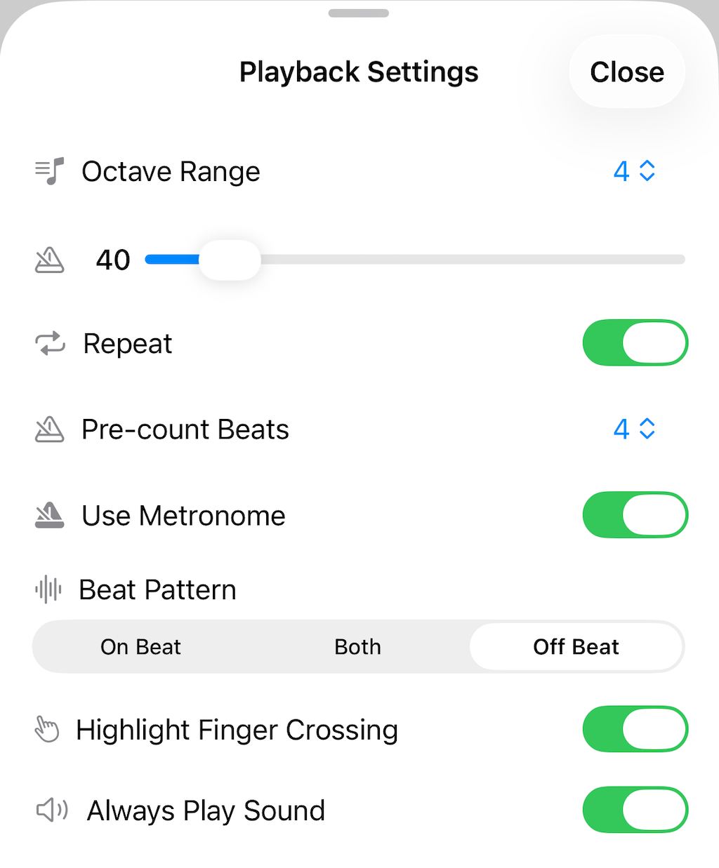 Playback Settings